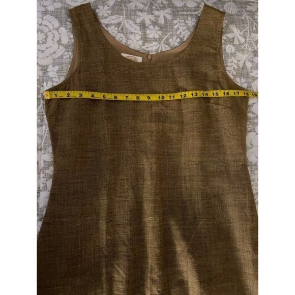 Talbots Women’s Vintage Linen Blend Maxi Dress & Jacket 10 Tan Brown Lightweight - Picture 7 of 12